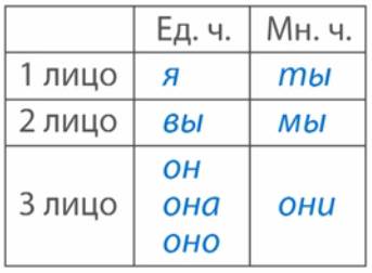 Склонение местоимений я ты он она они